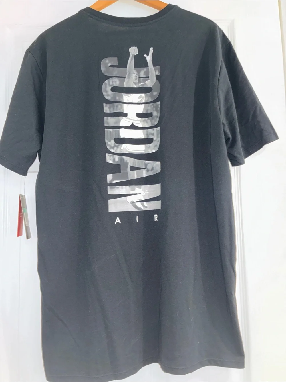 JORDAN Air NWT Men’s XL Black With White Front & Back Logo Short Sleeve Crew Tee